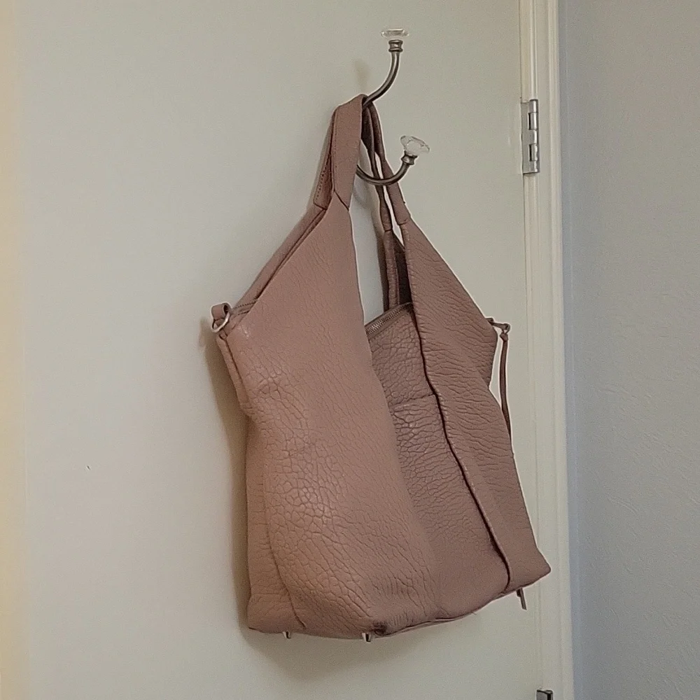 Vince CAMUTO Precious Blush Lambskin Steph Hobo Nappy Tote Bag